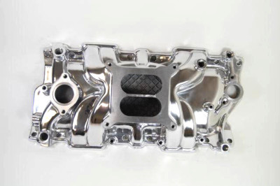 SB Chevy Aluminum Intake Manifold Square Bore SBC 55-86 305 327 350 V8  Polished