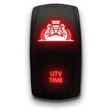  UTV TIME Laser Etched 5-Pin ON-OFF DPST Rocker Switch, 20A, Red