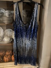 Gorgeous Sparkly Blue Black Short Prom Homecoming Occasion Dress Sz Large