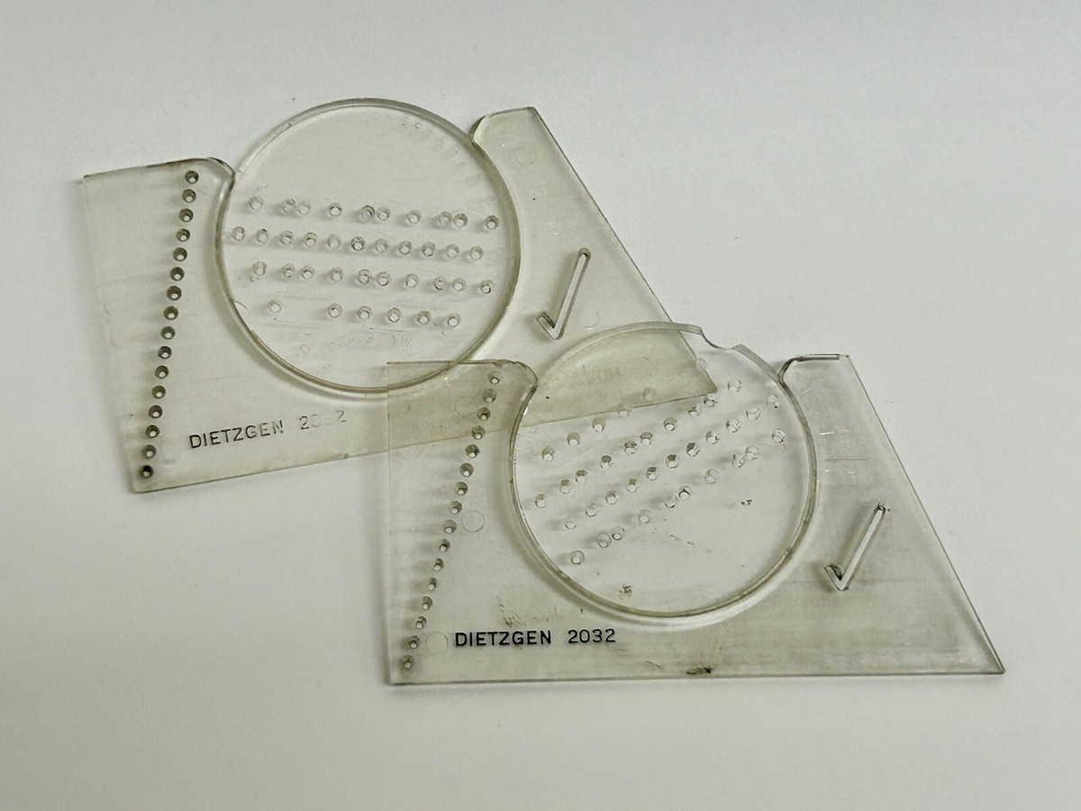 Pair of Dietzgen 2032 Ames Lettering Guide Vintage Olson Mfg. Co