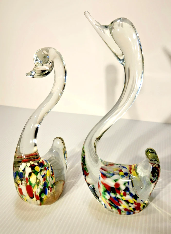 Murano Glass Pair Swans. Art Glass figurine. Hand made - Image 3 of 4