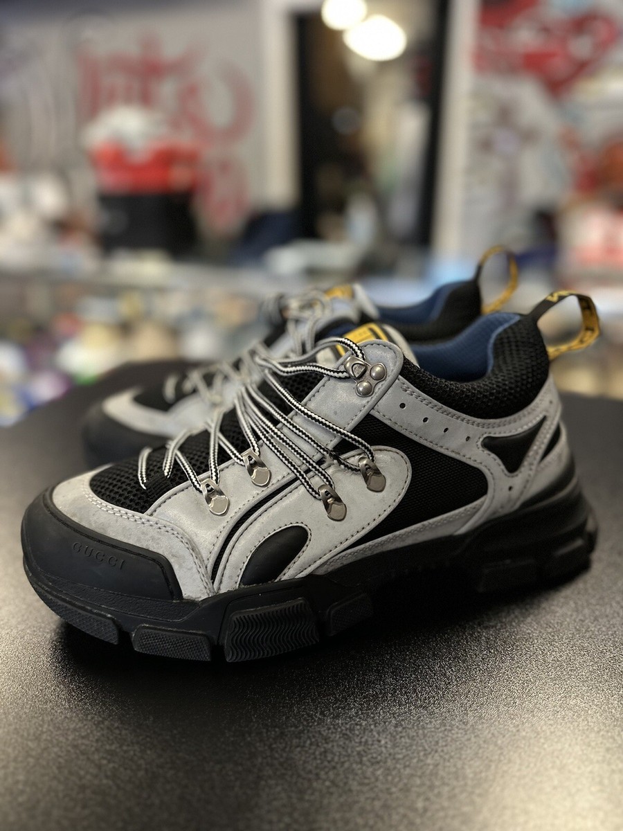 8G/8.5US Gucci Sega Flashtrek Grey Shoes Sneakers Reflective $1140