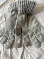 New Style Co Women's Waffle-Knit Cuff Solid Grey Golves Size One