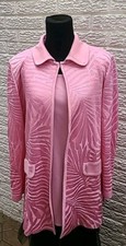 Misook Jacket In Pink Open Front Ribbed Jacket & Shell Excellent Large