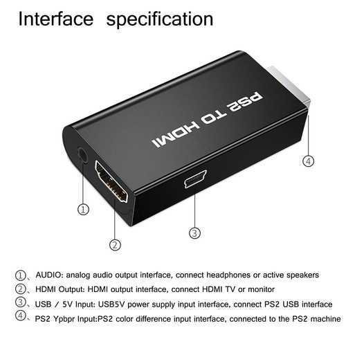 Adaptador convertidor de video PS2 a HDMI 1080P con salida de audio de 3,5 mm monitor HDTV - Imagen 5 de 9