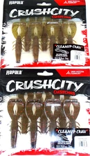 Rapala "Crush City" Cleanup Craws (Lot of 2-Packs-7 Per Pack-CC-2-02)