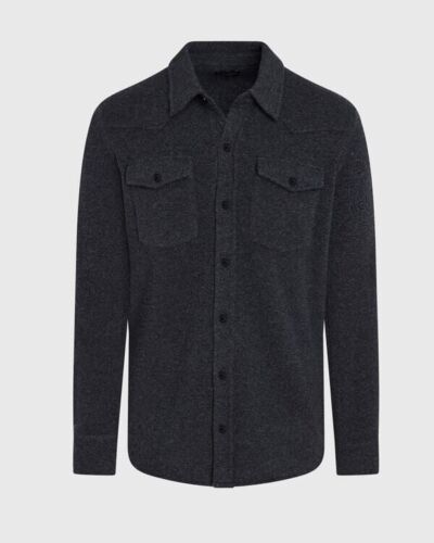 New Club Monaco 100% Cashmere Sweater Shirt Charcoal Size Extra Small $398 NWT - Picture 5 of 5