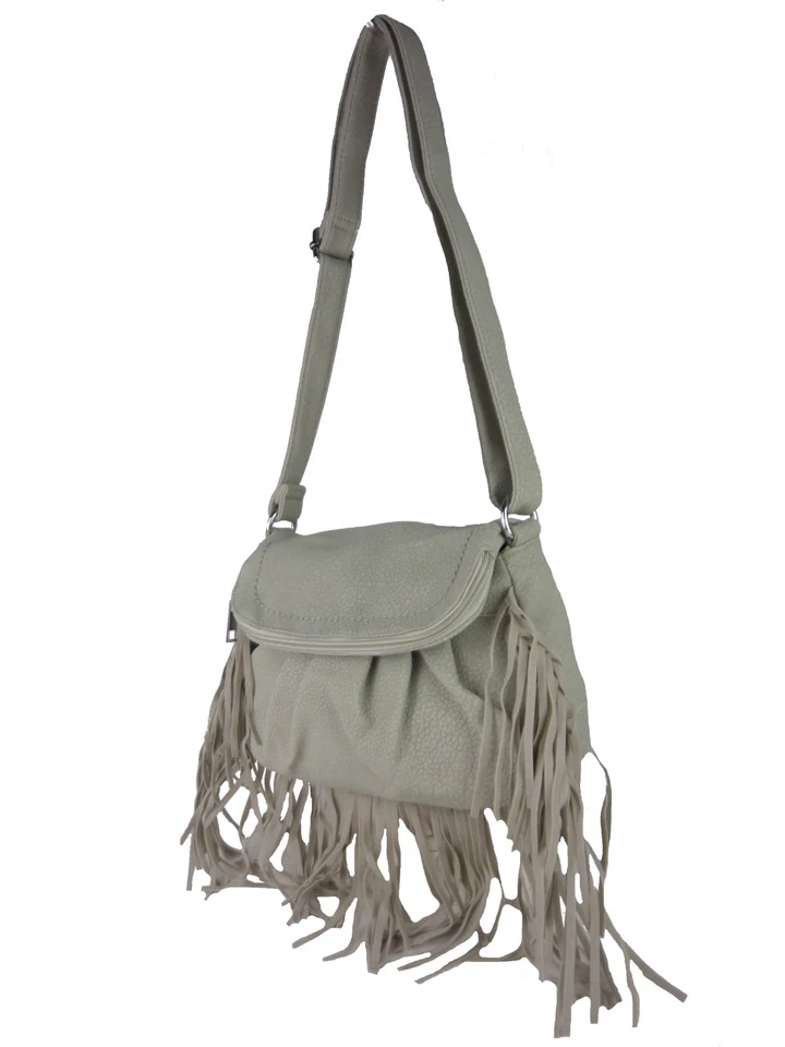 Umhängetasche Damen Fransen klein Leder Imitat Schultertasche cross over E113 - Bild 3 von 4