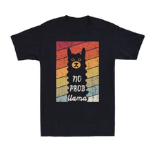 No Prob Llama Funny Alpaca Lovers Saying Shirt 80 90s Vintage Unisex T-Shirt