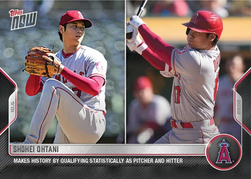 Shohei Ohtani Makes History as Pitcher and Batter 2022 MLB TOPPS NOW Card #1023