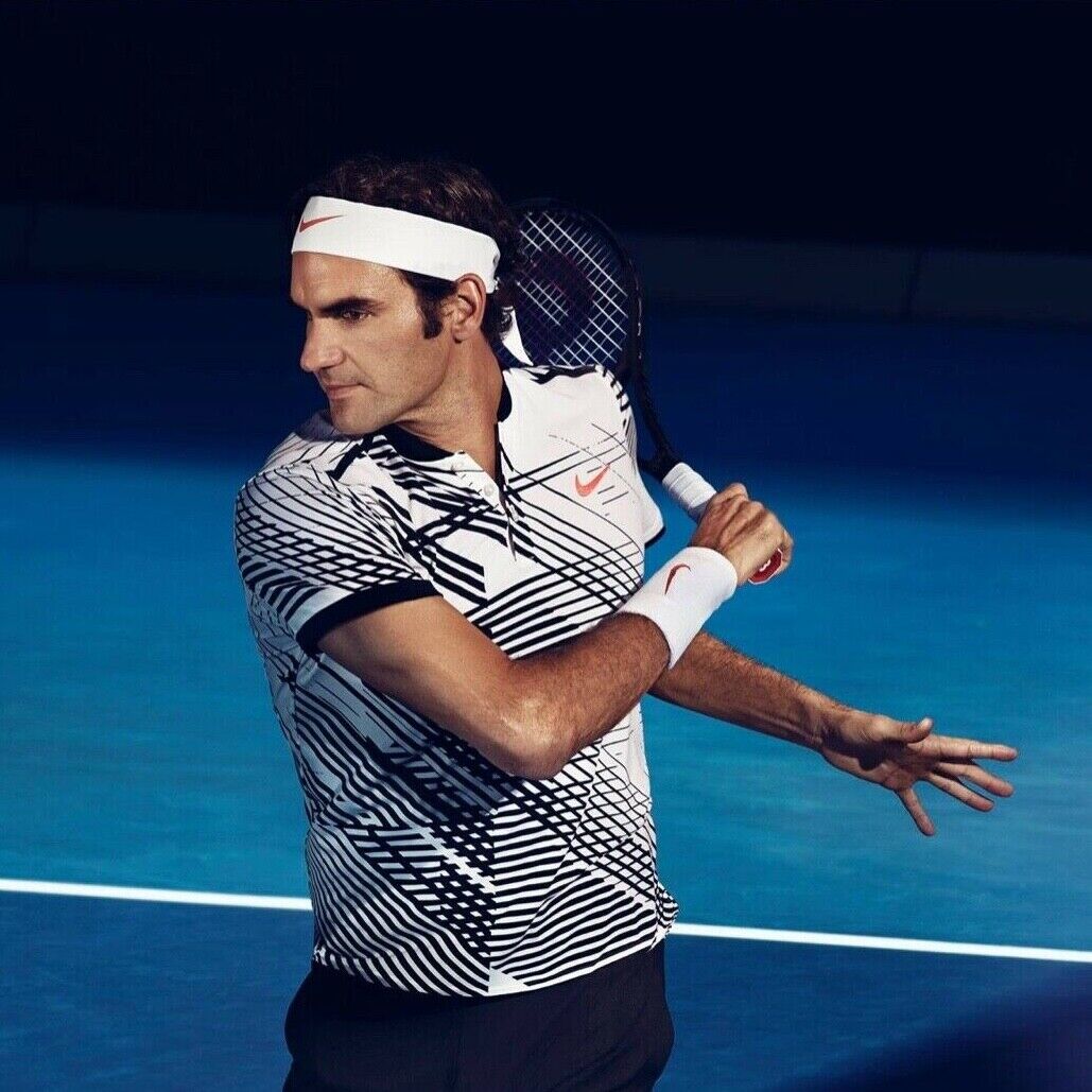 Nike Roger Federer RF 2017 Australian Open Premier Henley Polo Tennis Shirt  NWT