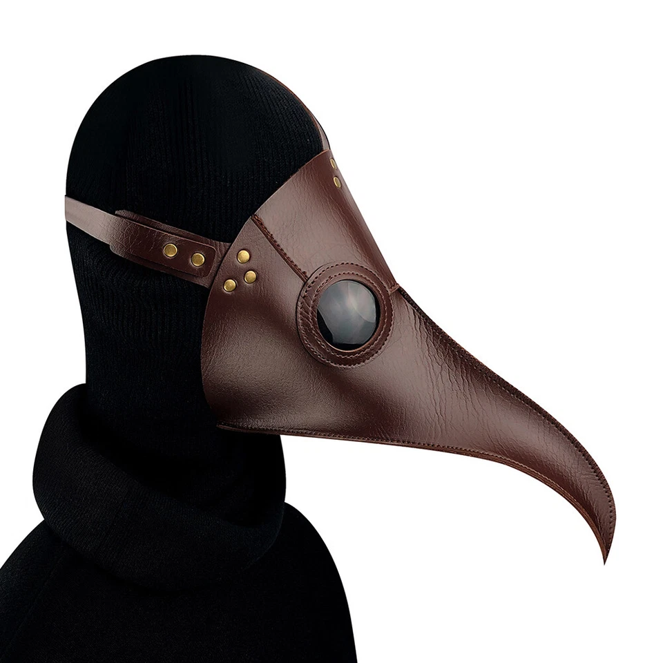 Máscara de Doctor de Peste Steampunk Disfraz de Halloween Pájaro Boca Larga Pico Cuero Nuevo Foto 4 de 4