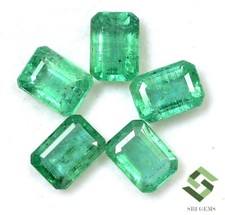 Natural Emerald Octagon Cut 7x5 mm Lot 05 Pcs 5.32 CTS Faceted Loose Gemstones