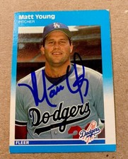 Mariners / Dodgers / Red Sox Great MATT YOUNG Autographed 1987 FLEER UPDATE Card