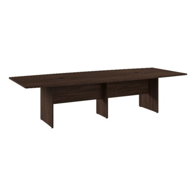 BBF 120''W Boat Shaped Engineered Wood Conference Table in Black Walnut