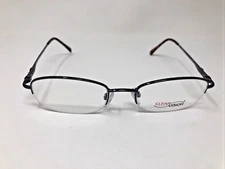 CLEAR VISION EYEGLASSES FRAME IAN GUNMETAL 51-19-135 HALF RIMLESS S744
