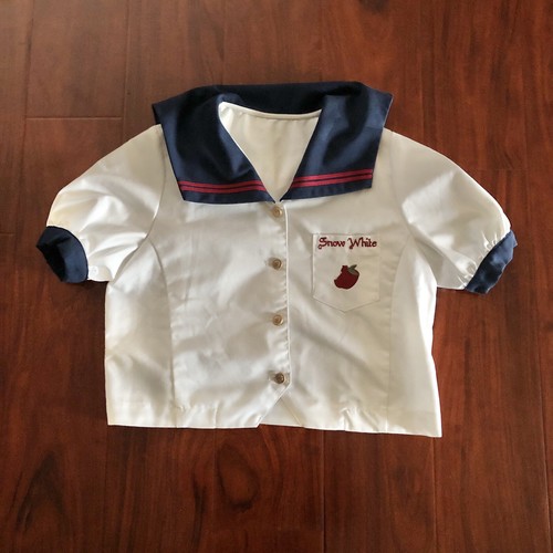 SNBL X Disney Mori Tribe Snow White Navy Collar Blouse Size Small Kawaii