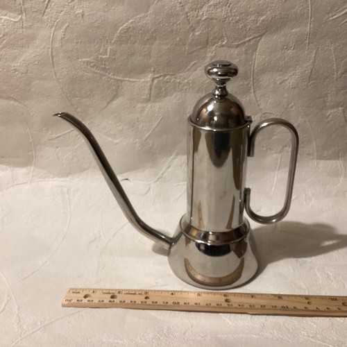 Vintage INOX 18/10 EDELSTAHL KAFFEE Teekanne Made in Italy 8,25" hoch - Bild 8 von 9