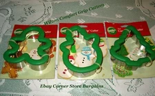 3 New Wilton Comfort Grip Christmas Cookie Cutters Gingerbread Boy Tree Snowman