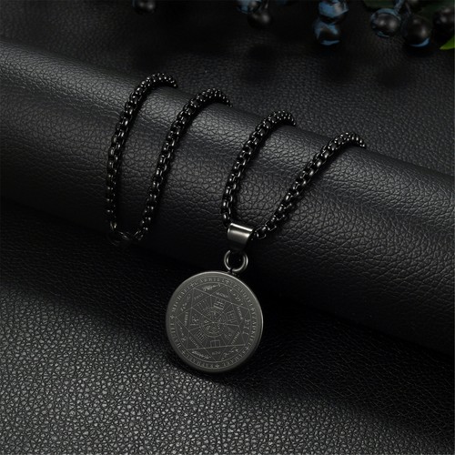 Men's The Seal of The Seven Archangels Amulet Pendant Necklace Stainless Steel - Picture 6 of 16