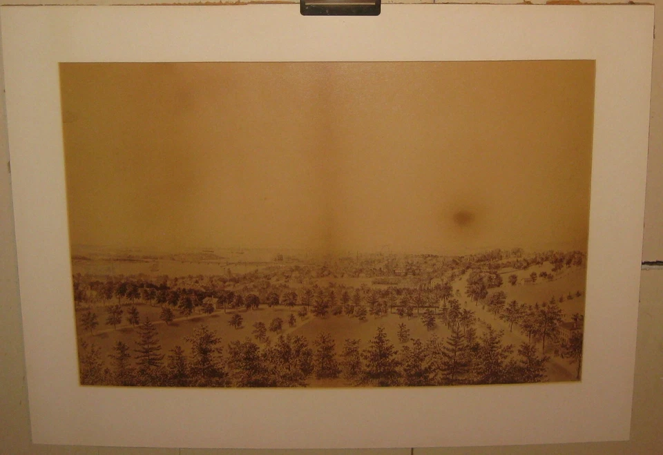 Antique 'NEWBURYPORT Mass in 1876' EDWIN WHITEFIELD Birds Eye View PHOTOGRAPH - Image 2 of 4