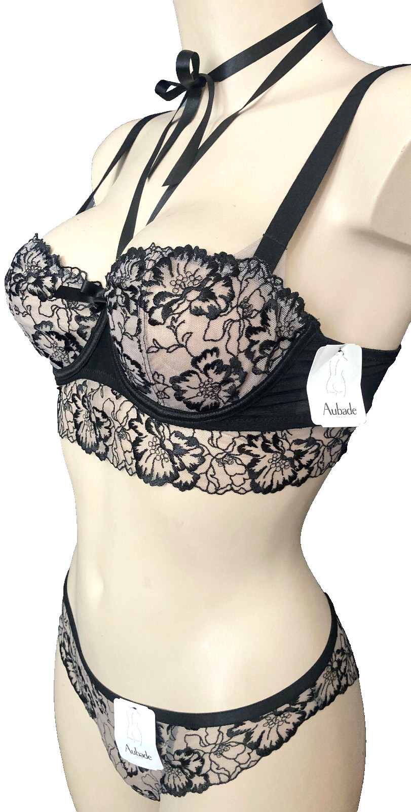 AUBADE Reverie Mailicieuse 3pcs Set Bra EU/DE 70D UK32D + 2x Slips 36 OVP 285€ image 2