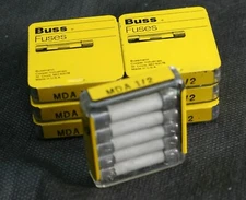 Five (5) Bussmann MDA 1/2 Miniature Ceramic Fuses 1/2A 250V Buss No RoHS NEW
