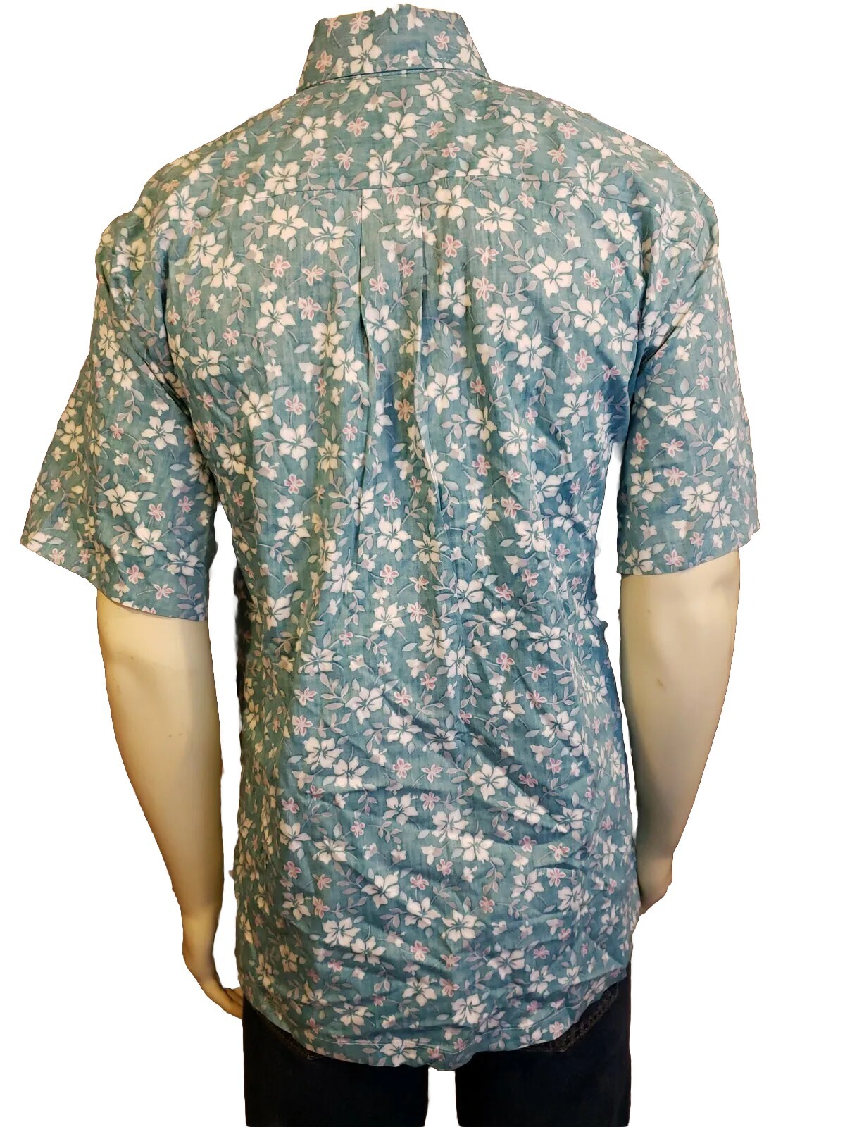 Kalaheo Hawaiian Shirt Mens XL USA Cotton Reverse Print Blue Floral SS