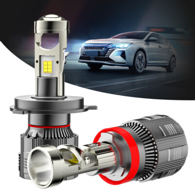 2X H4 H7 H11 9005 9006 Mini Bi-LED Projector Lens LED Headlight Bulbs Hi/Lo Beam