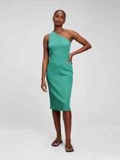 Gap One Shoulder Rib Knit Mini Dress NWT, Women's M (Blue Lagoon)