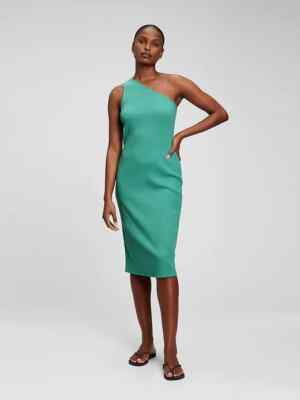 Gap One Shoulder Rib Knit Mini Dress NWT, Women's M (Blue Lagoon) | eBay