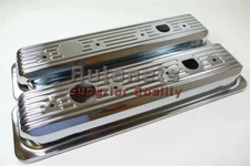 1987 Up SB CHEVY CHROME CENTER BOLT VALVE COVERS SHORT 305 - 350 5.0L 5.7 V8 SBC