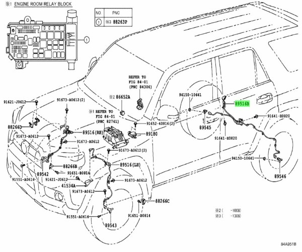 4箱セット TOYOTA 4RUNNER FJ CRUISER LEXUS GX460 Wire Skid Control Sensor