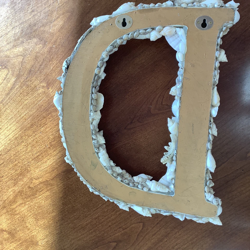 "Decoración de playa con letras marinas, inicial D, casa costera 13""" Foto 2 de 4