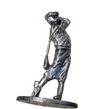 NWOB Brass Male Golfer Sculpture Figurine Sta...
