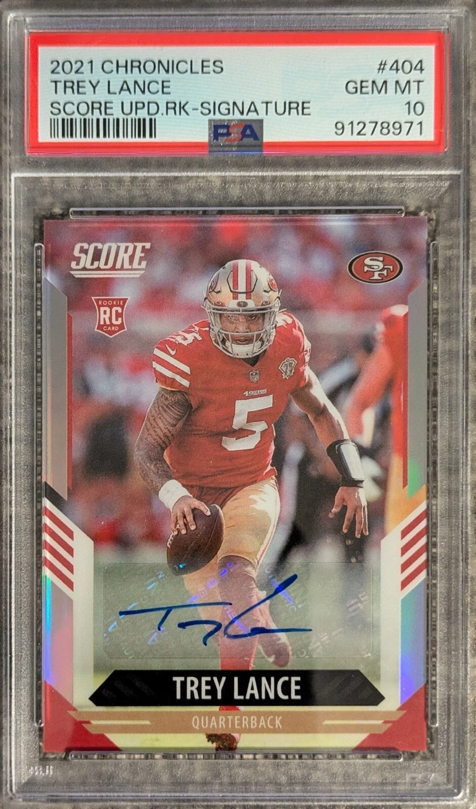 Trey Lance Panini Chronicles Score Update Rookies #404 Signatures