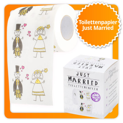 Hochzeits Toilettenpapier Klopapier mit Hochzeit Just Married Paar Fun Aufdruck