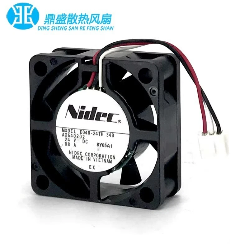 Nidec D04R-24TH 34B 4015 DC24V 0.08A 4CM 3-Pin Inverter Cooling Fan - Image 3 of 4
