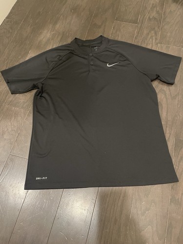 Camisa Nike Tennis Dri-FIT Henley 929142-010 Para hombres Talla Grande Negra Clásica - Imagen 2 de 6