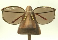 Vintage Logo Paris 151-02 435 Gold Multi-Color Brow Oval Sunglasses FRAMES ONLY