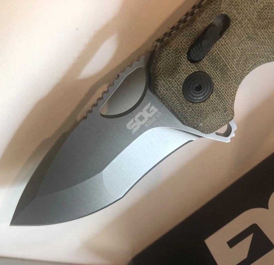 SOG Kiku Folding Knife 4.6" Micarta Handle KU 1011 NEW in Box! - Image 3 of 4