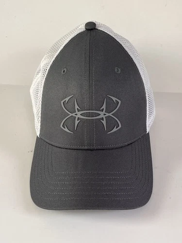 Under Armour Fish Hat | Gray UA Pro Fit Mesh Cap | Fitted Sz L/XL | Raised Logo