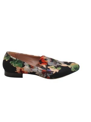 Acne Studios flache Damenschuhe UK 6 schwarz geblümt Leder mit anderen Loafern