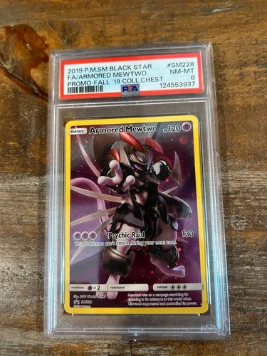 POKEMON 2019 Fall Collector Chest Promo Full Art ARMORED MEWTWO #SM228 PSA 8
