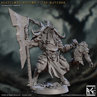Beastlord Bazgor The Butcher - Artisan Guild DnD Resin Miniatur 30mm/75mm RPG