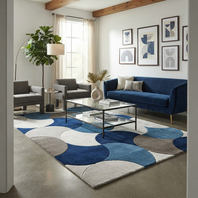 Handmade Hand Tufted Modern Wool Rug Contemporary Living Room Bedroom Carpet