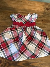Vestido Gymboree Vacaciones a Cuadros Rojo Lazo Elegante Talla 12-18 Meses Elegante
