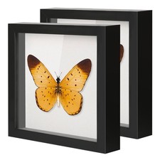 QDSSDECO 10"x10" Shadow Boxes Display Cases with Soft Linen 10 10 2pk, Black