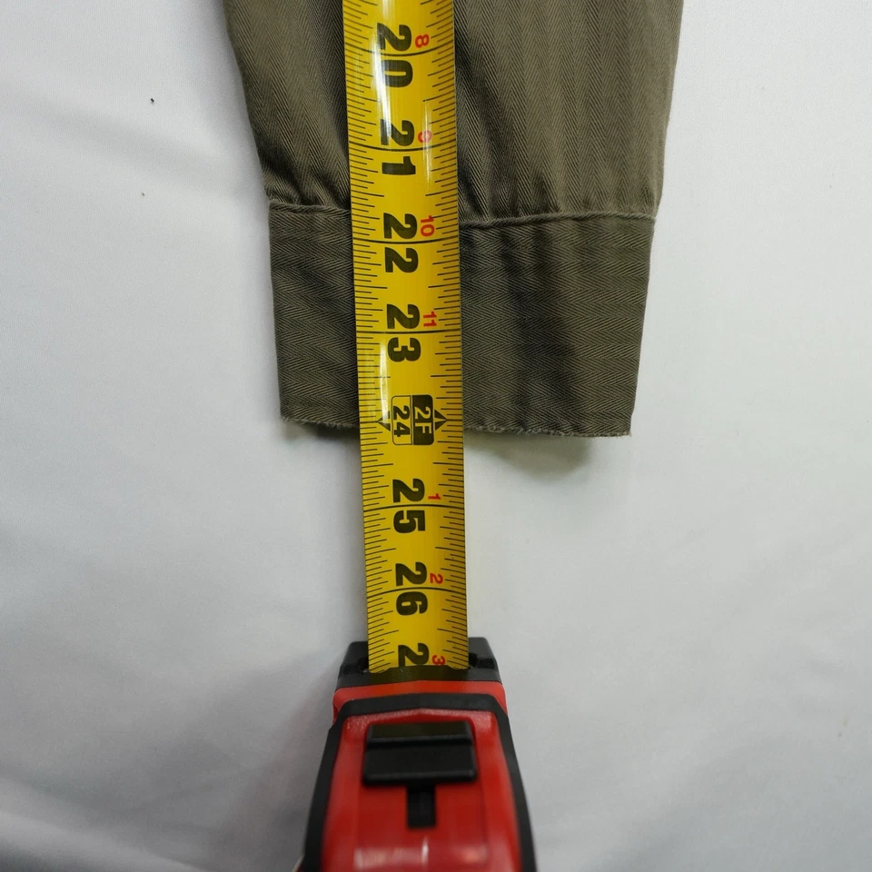 Camisa All Saints Hombre Talla L Verde Vanguardia Sarga Abotonada Relajada Utilidad Chamarra Foto 4 de 4