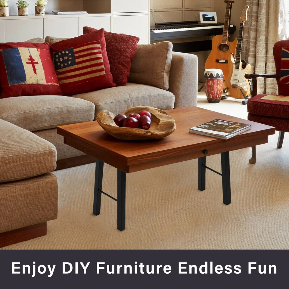 22件黑色工业桌腿金属长凳咖啡桌椅腿2件套 — 第 2/4 张图片